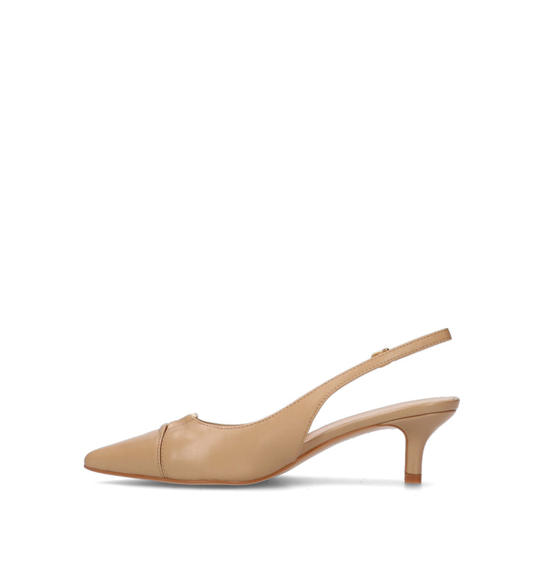 TWIN SET-SIMONA BARBIERI Slingback donna beige in pelle