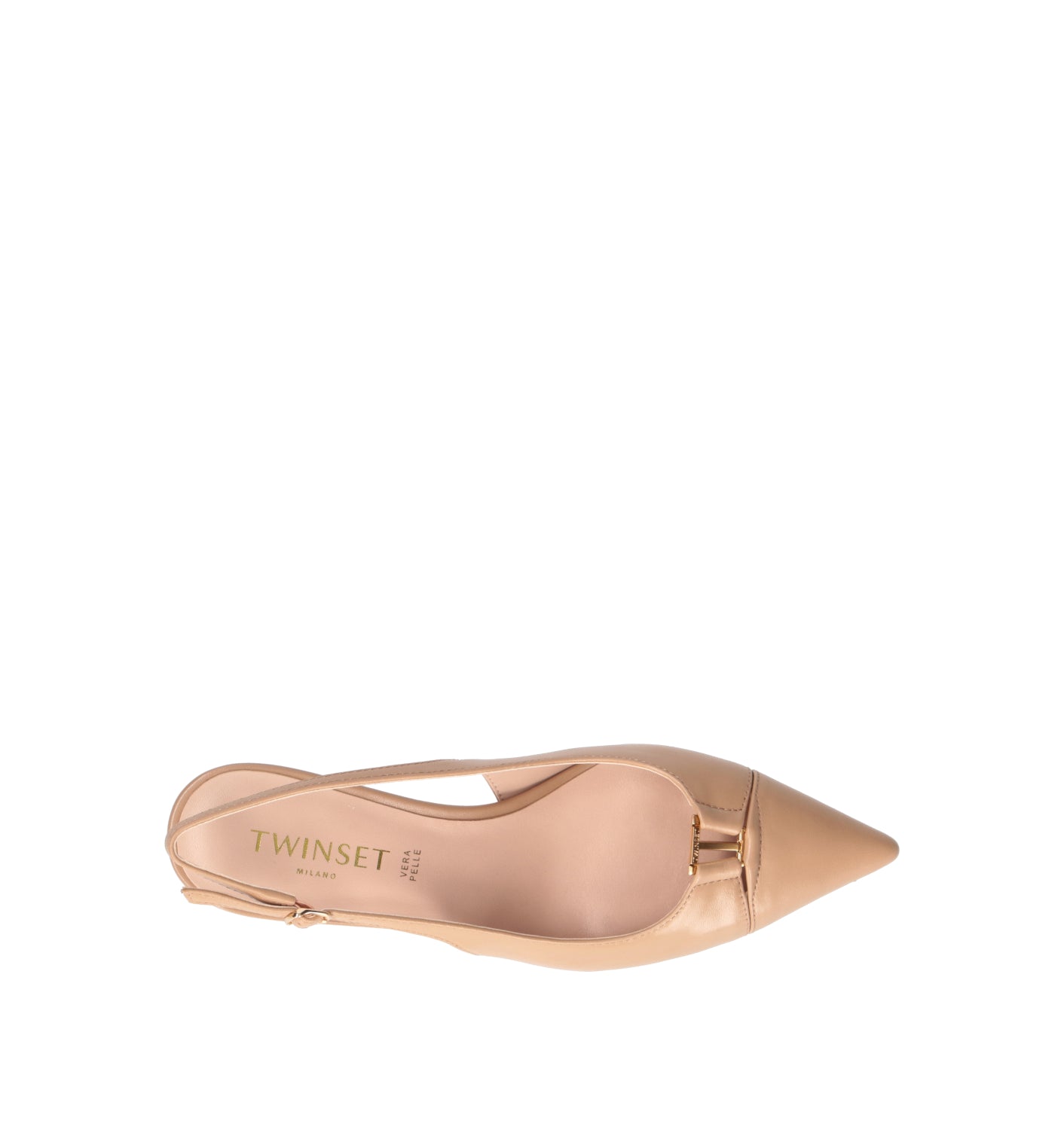 TWIN SET-SIMONA BARBIERI Slingback donna beige in pelle