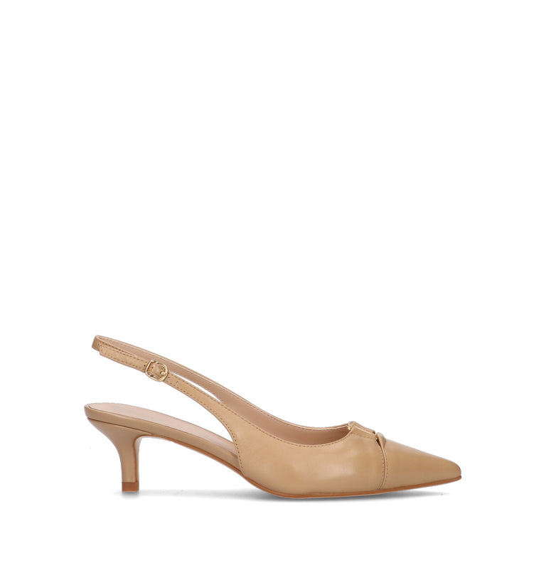 TWIN SET-SIMONA BARBIERI Slingback donna beige in pelle