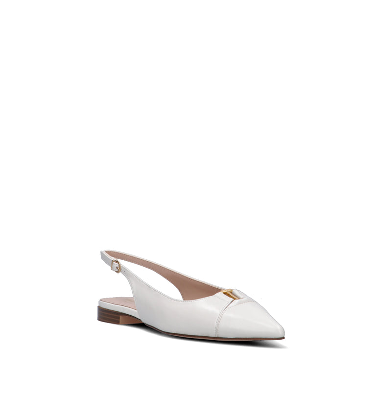 TWIN SET-SIMONA BARBIERI Slingback donna bianca in pelle
