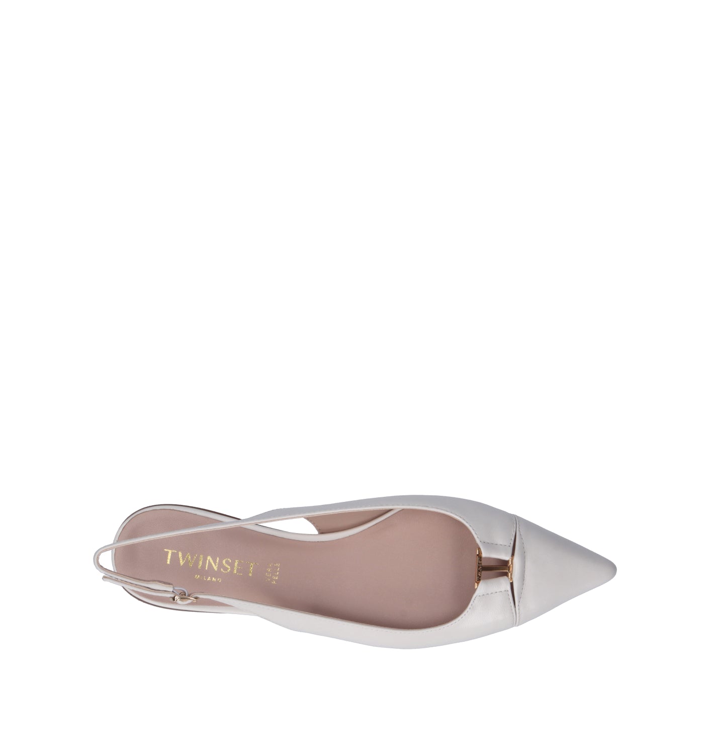 TWIN SET-SIMONA BARBIERI Slingback donna bianca in pelle