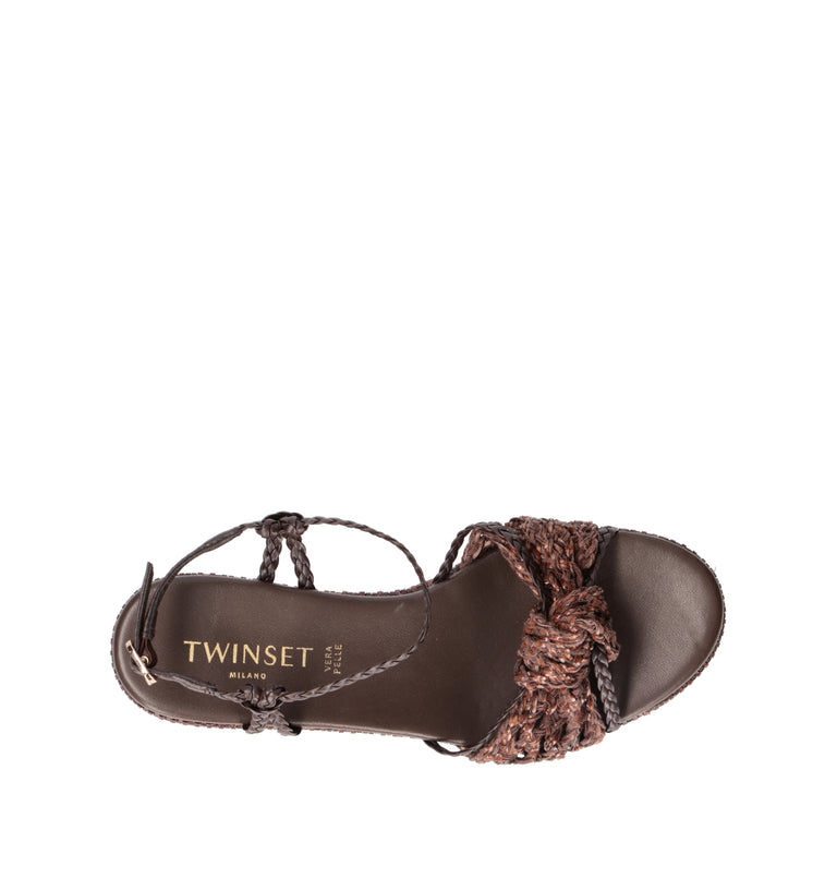TWIN SET-SIMONA BARBIERI Sandalo donna marrone