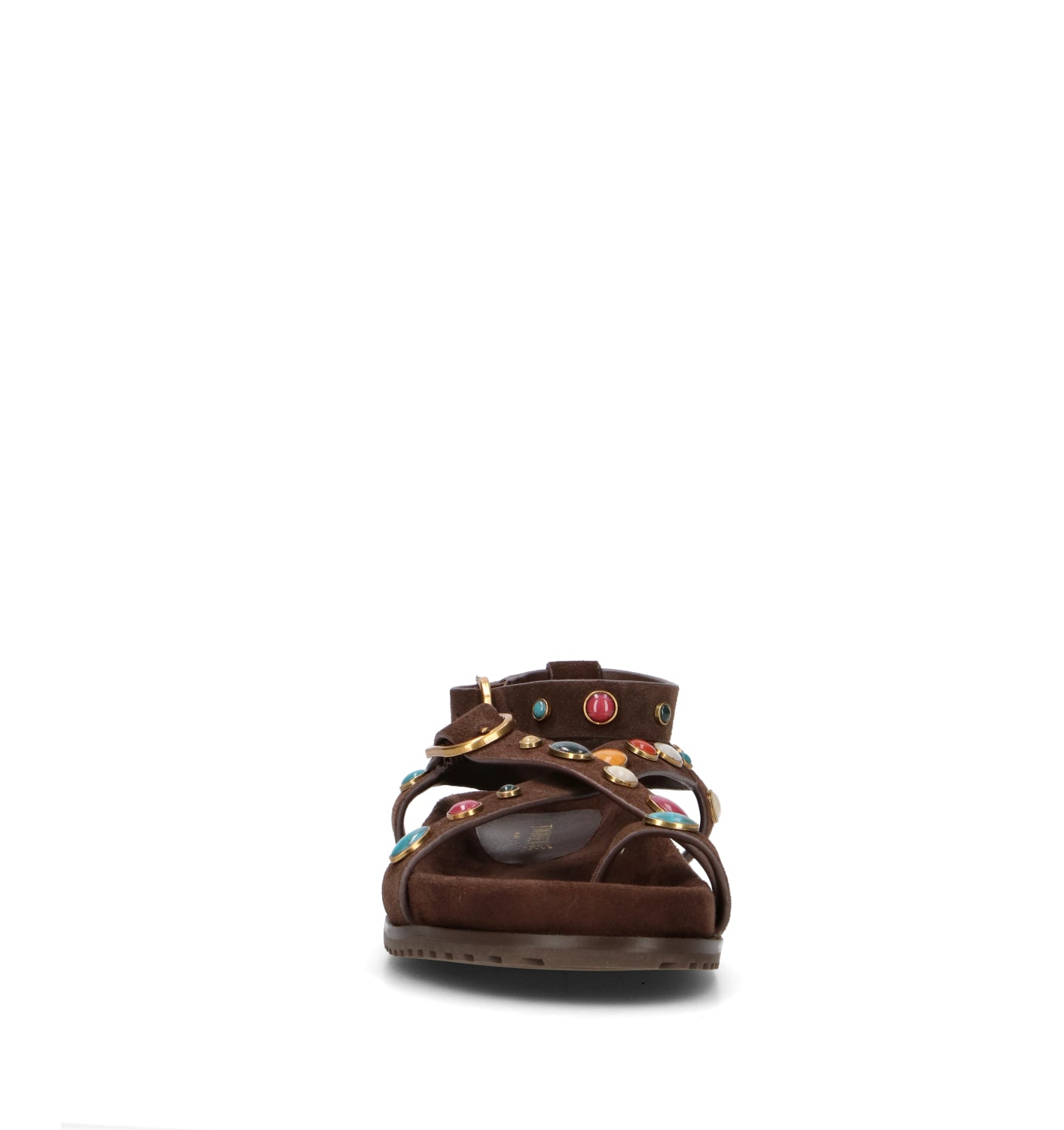 TWIN SET-SIMONA BARBIERI Sandalo donna marrone in suede