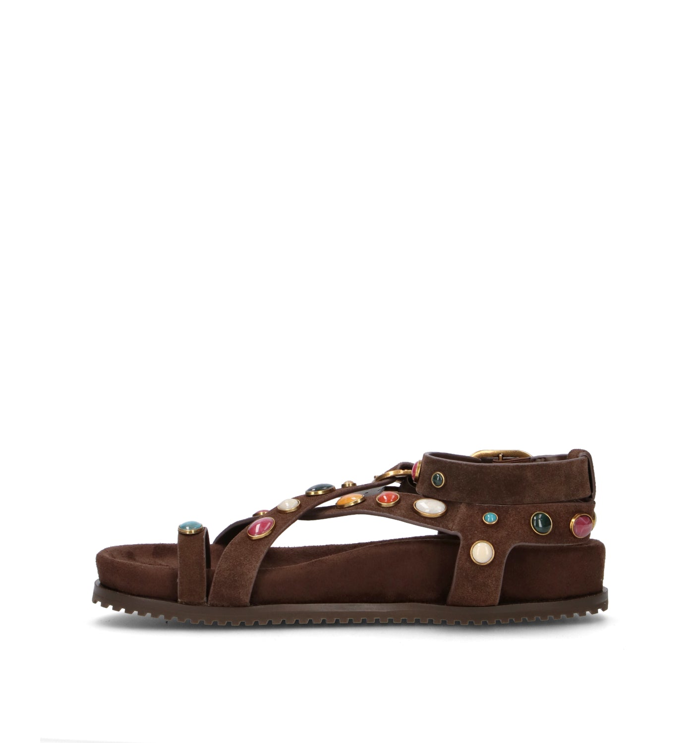 TWIN SET-SIMONA BARBIERI Sandalo donna marrone in suede