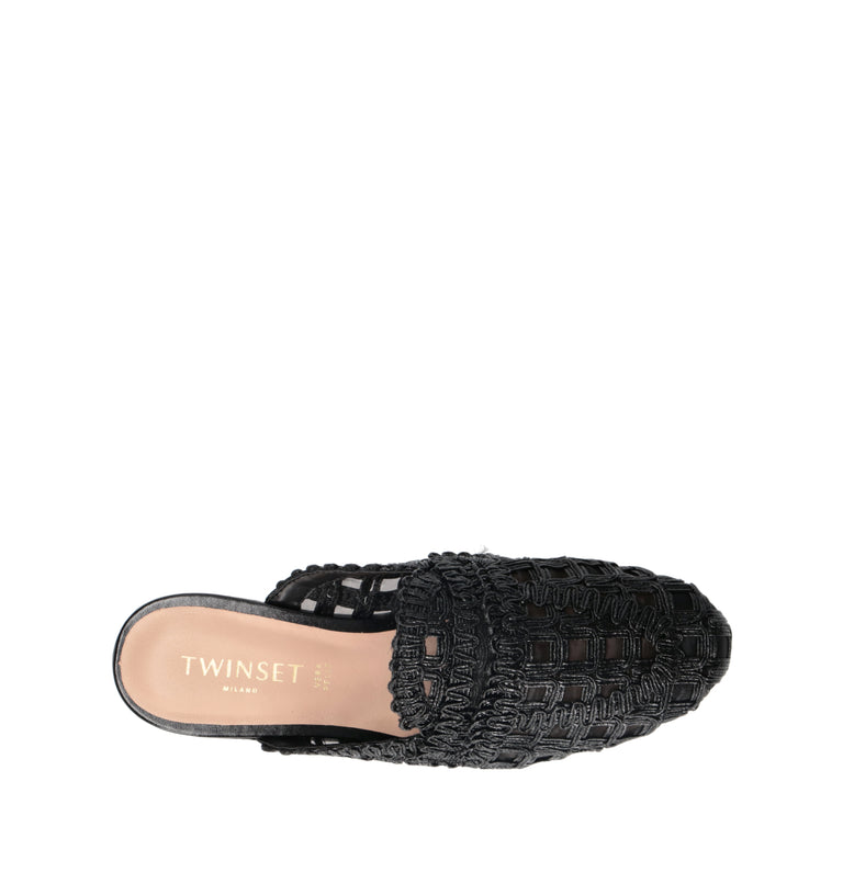 TWIN SET-SIMONA BARBIERI Sabot donna nero