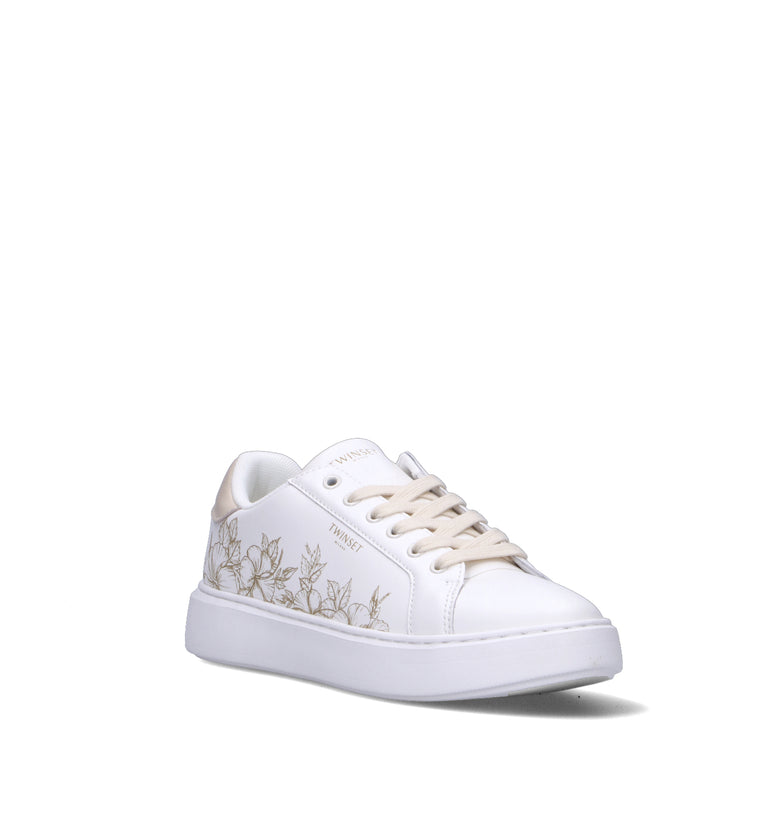 TWIN SET-SIMONA BARBIERI Sneaker donna bianca in pelle