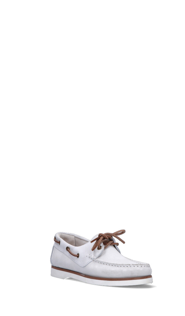 SAXONE Scarpa barca donna bianca in suede
