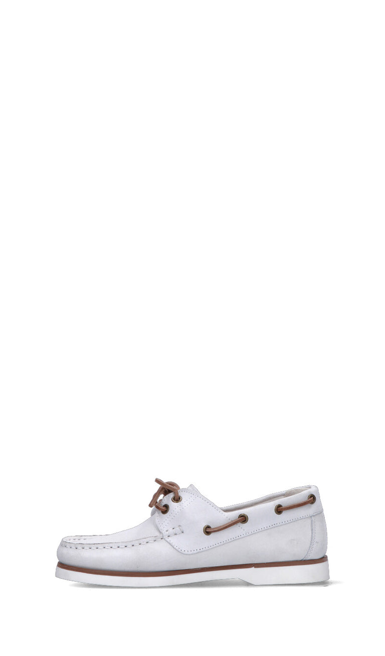 SAXONE Scarpa barca donna bianca in suede
