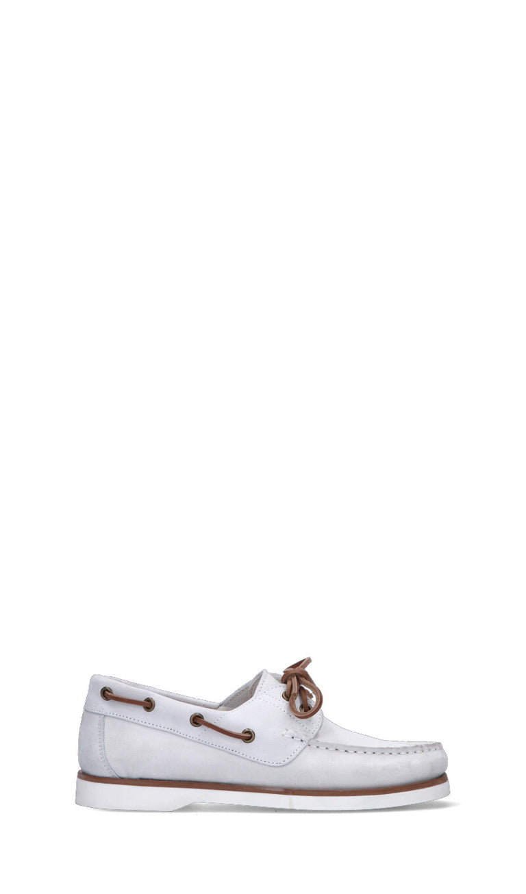 SAXONE Scarpa barca donna bianca in suede