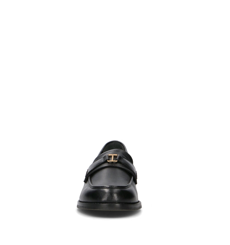 TWIN SET-SIMONA BARBIERI Mocassino donna nero in pelle