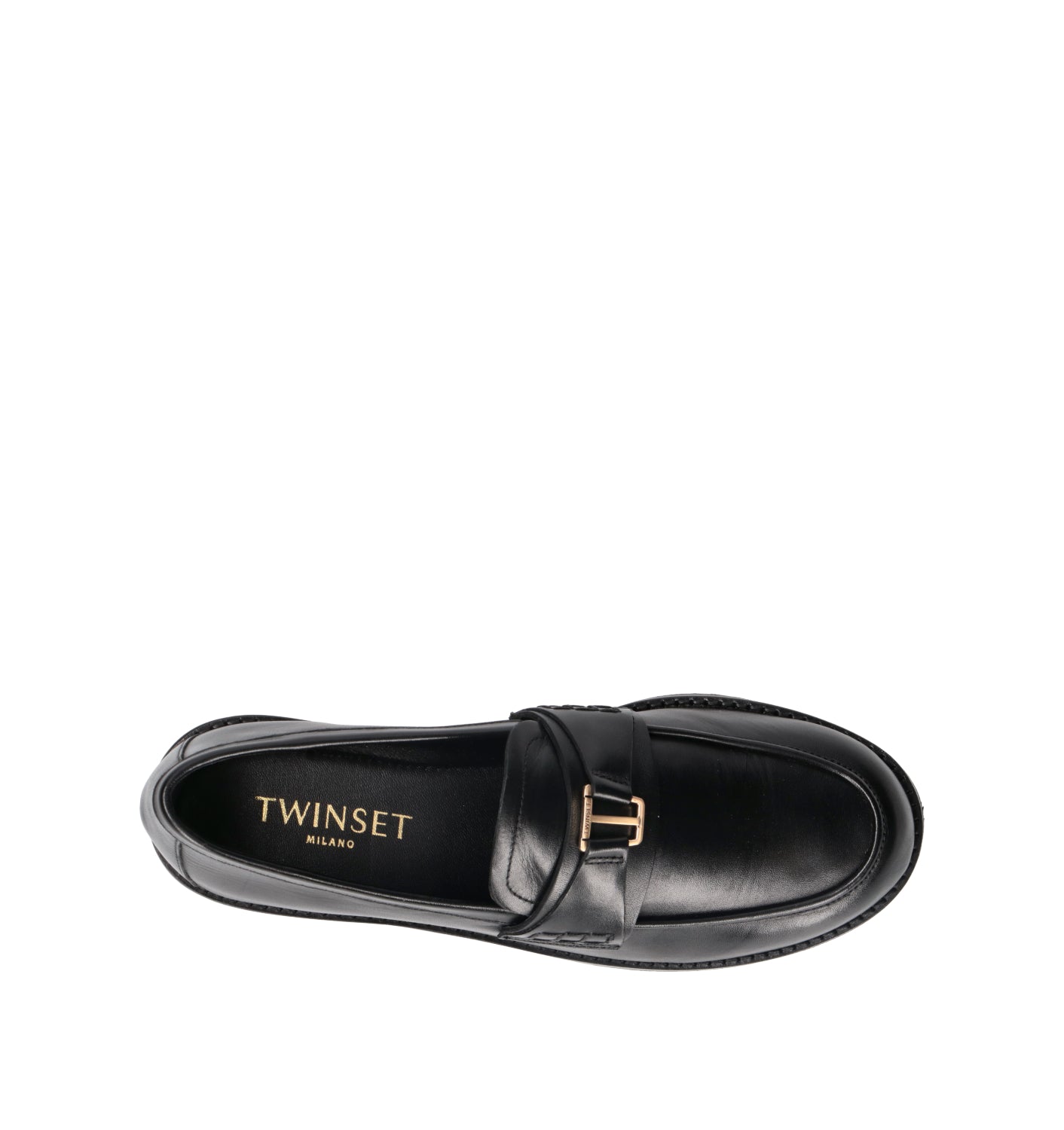 TWIN SET-SIMONA BARBIERI Mocassino donna nero in pelle