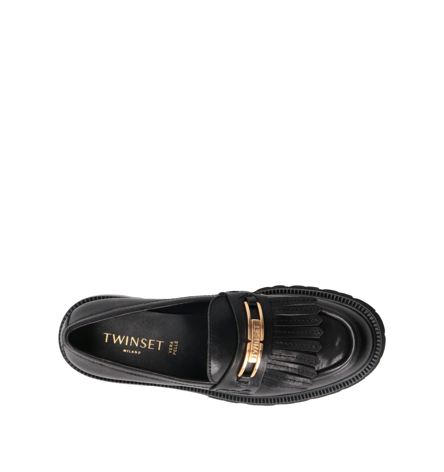 TWIN SET-SIMONA BARBIERI Mocassino donna nero in pelle