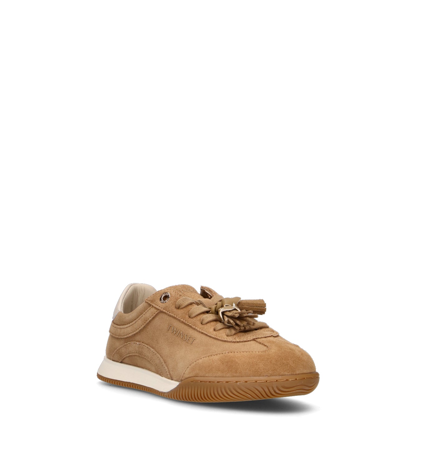 TWIN SET-SIMONA BARBIERI Sneaker donna beige in suede