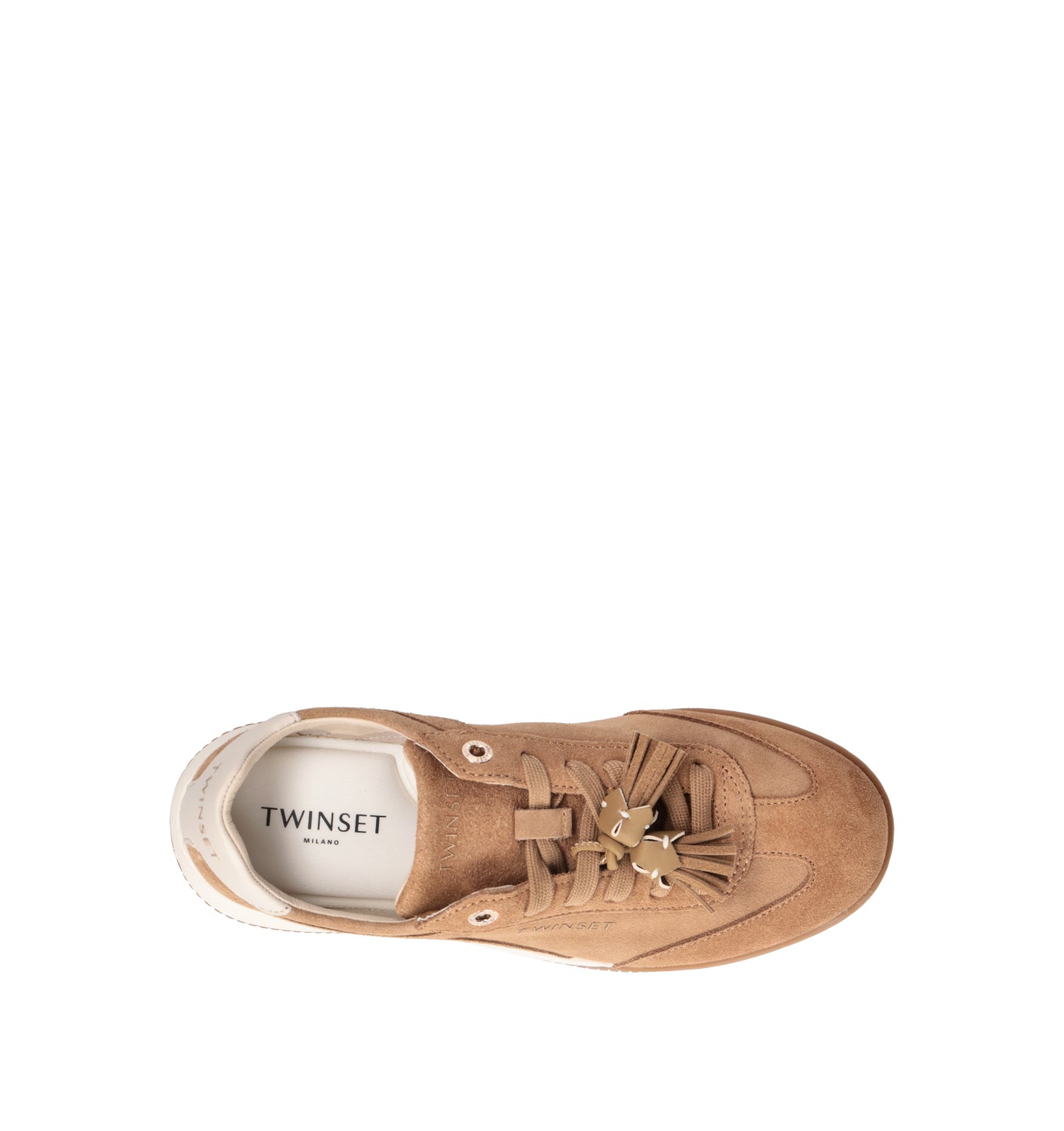 TWIN SET-SIMONA BARBIERI Sneaker donna beige in suede