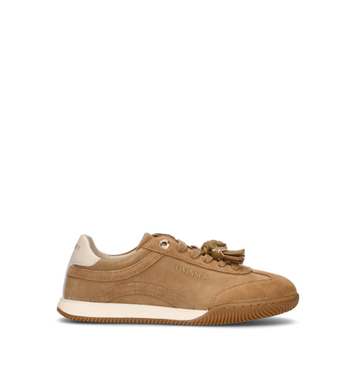 TWIN SET-SIMONA BARBIERI Sneaker donna beige in suede