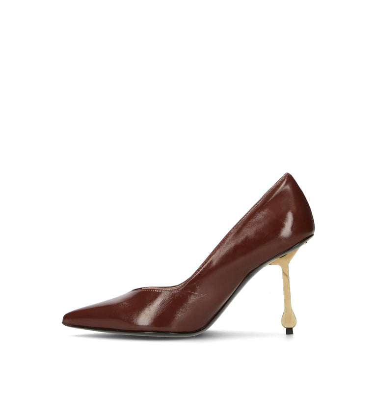 WO MILANO Décolleté donna marrone in pelle