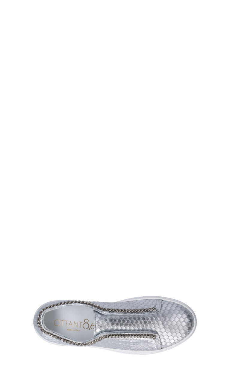 OTTANT8,6 Sneaker donna argento in pelle