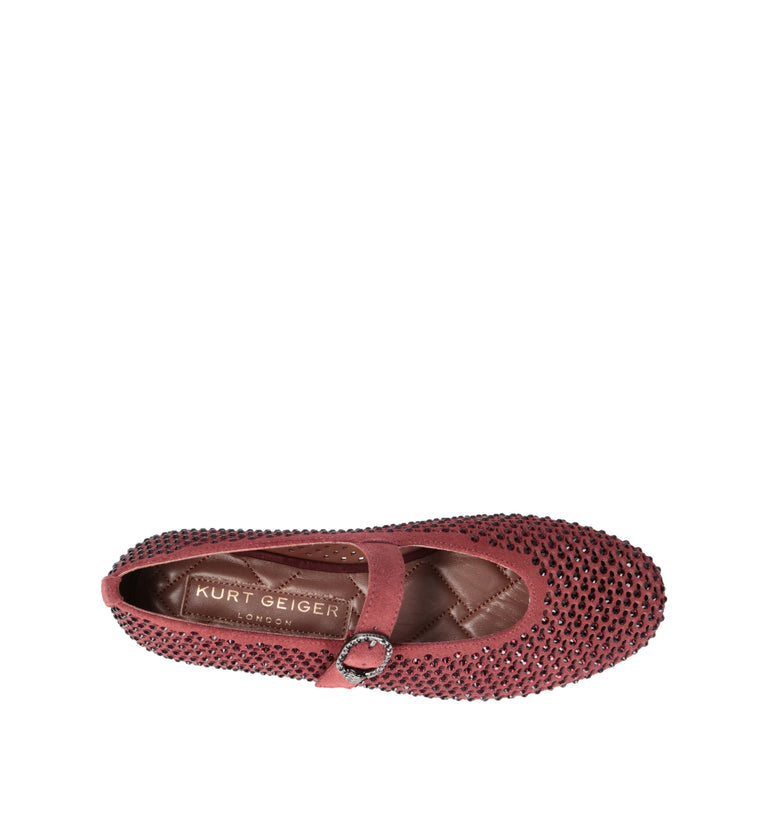 KURT GEIGER Ballerina donna bordeaux in pelle