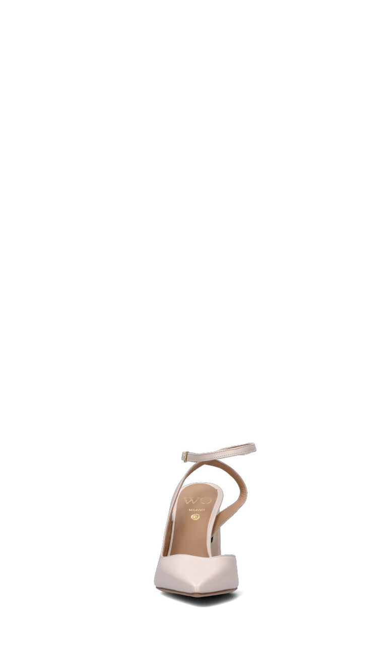 WO MILANO Slingback donna panna in pelle