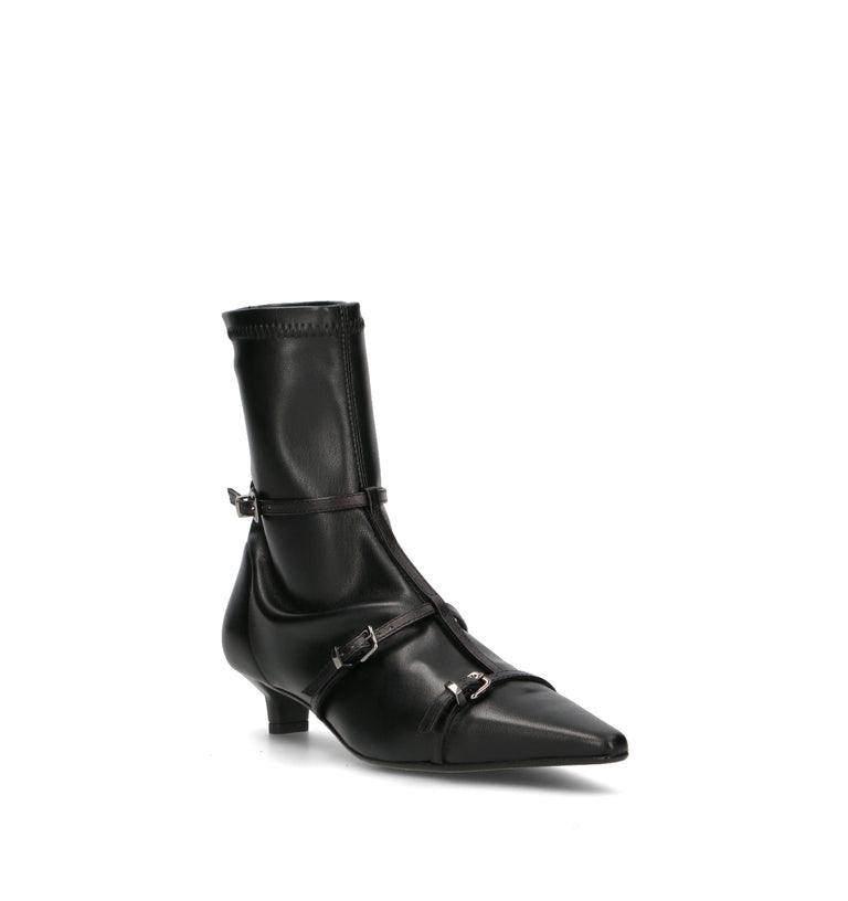 CHANTAL 1962 Tronchetto donna nero in pelle