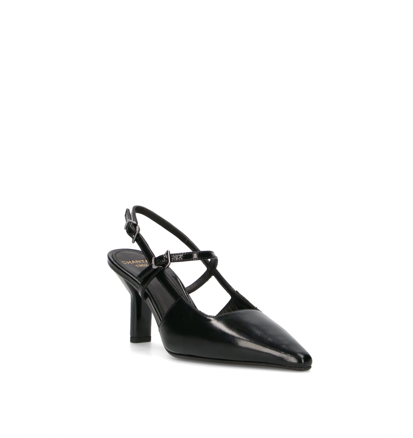 CHANTAL 1962 Slingback donna nera in pelle