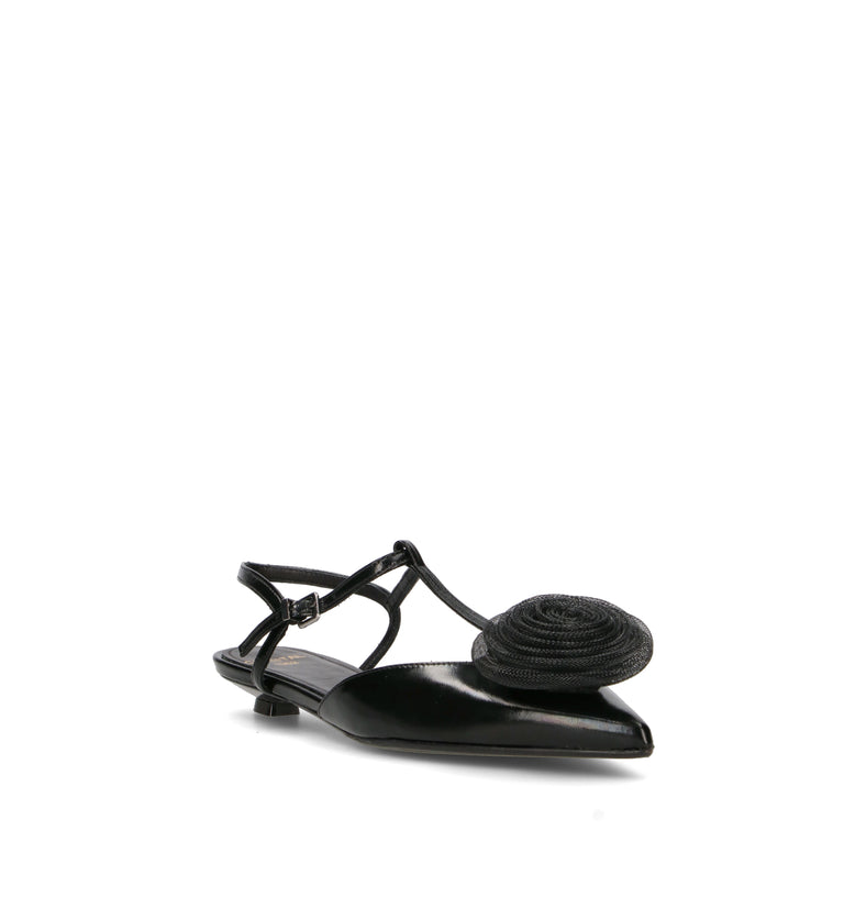 CHANTAL 1962 Slingback donna nera in pelle