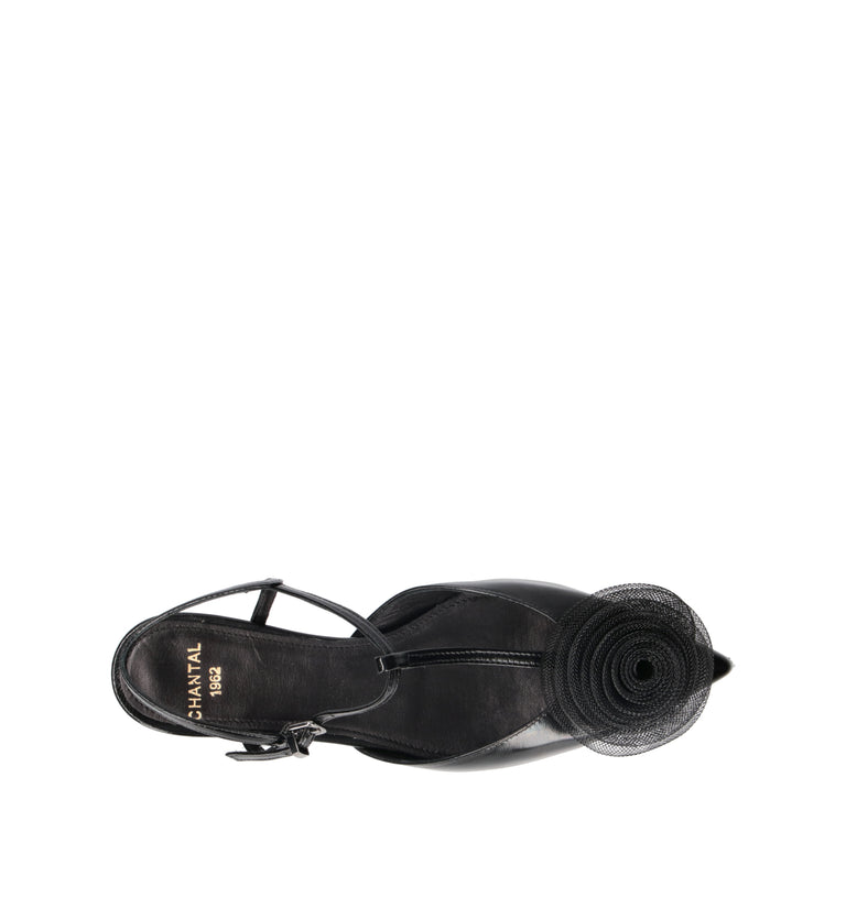 CHANTAL 1962 Slingback donna nera in pelle