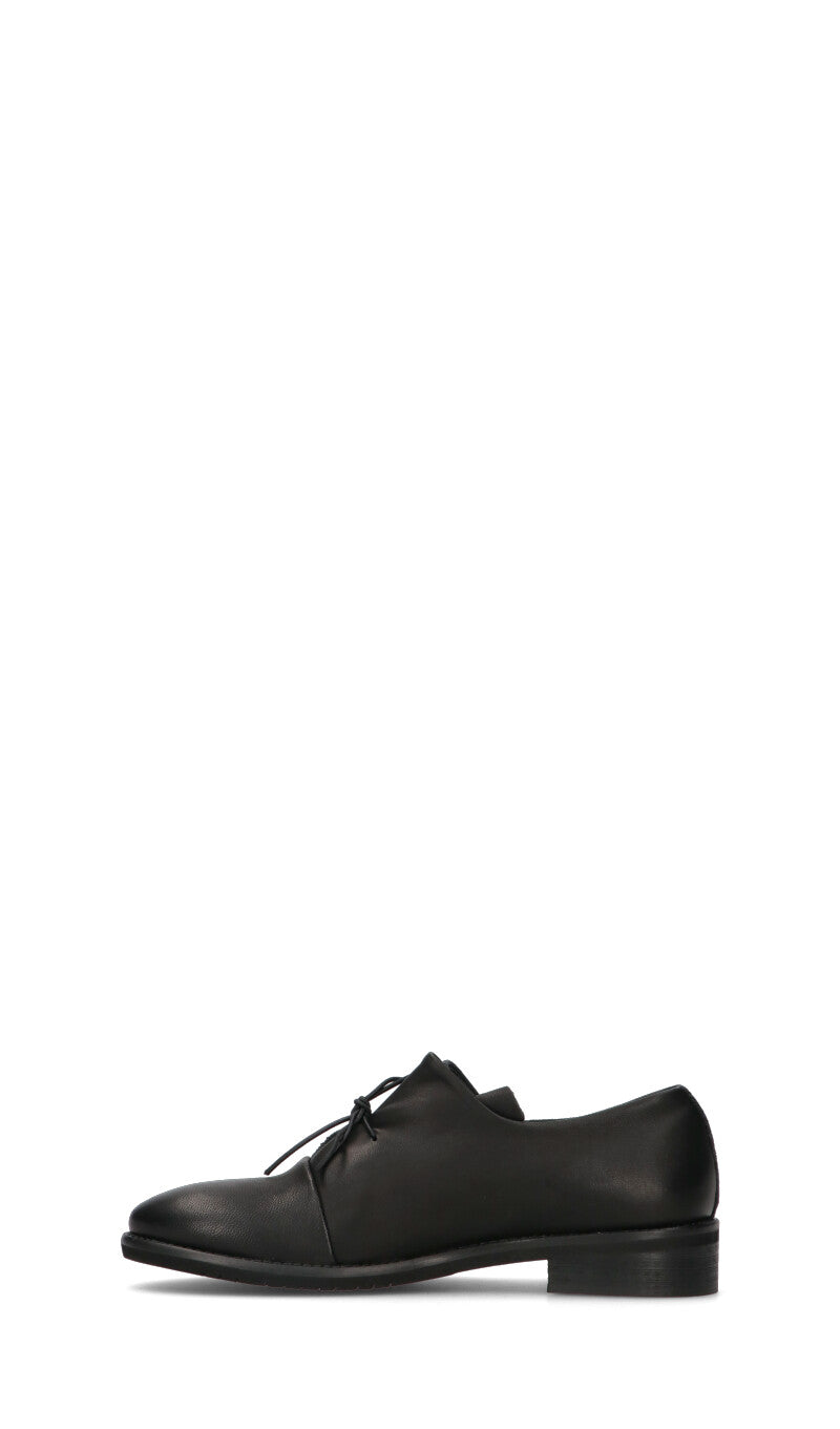 MEZZETINTE Stringata donna nera in pelle