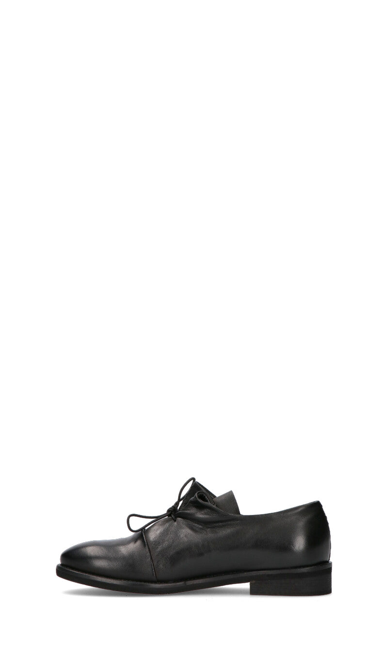 MEZZETINTE Stringata donna nera in pelle