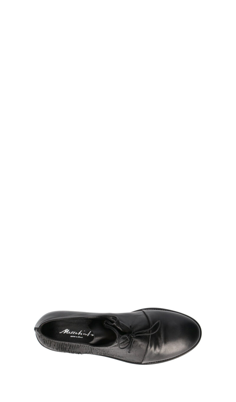 MEZZETINTE Stringata donna nera in pelle