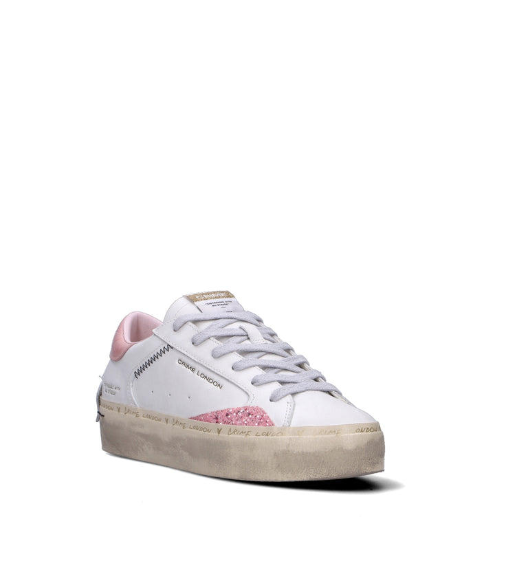CRIME Sneaker donna bianca in pelle