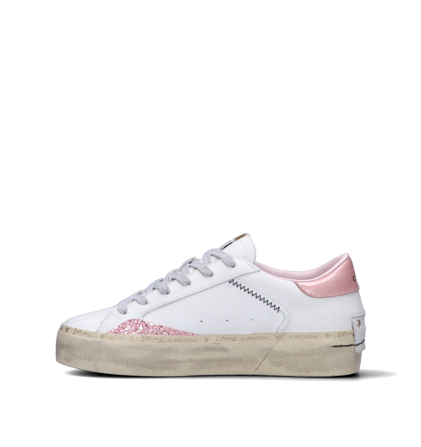 CRIME Sneaker donna bianca in pelle