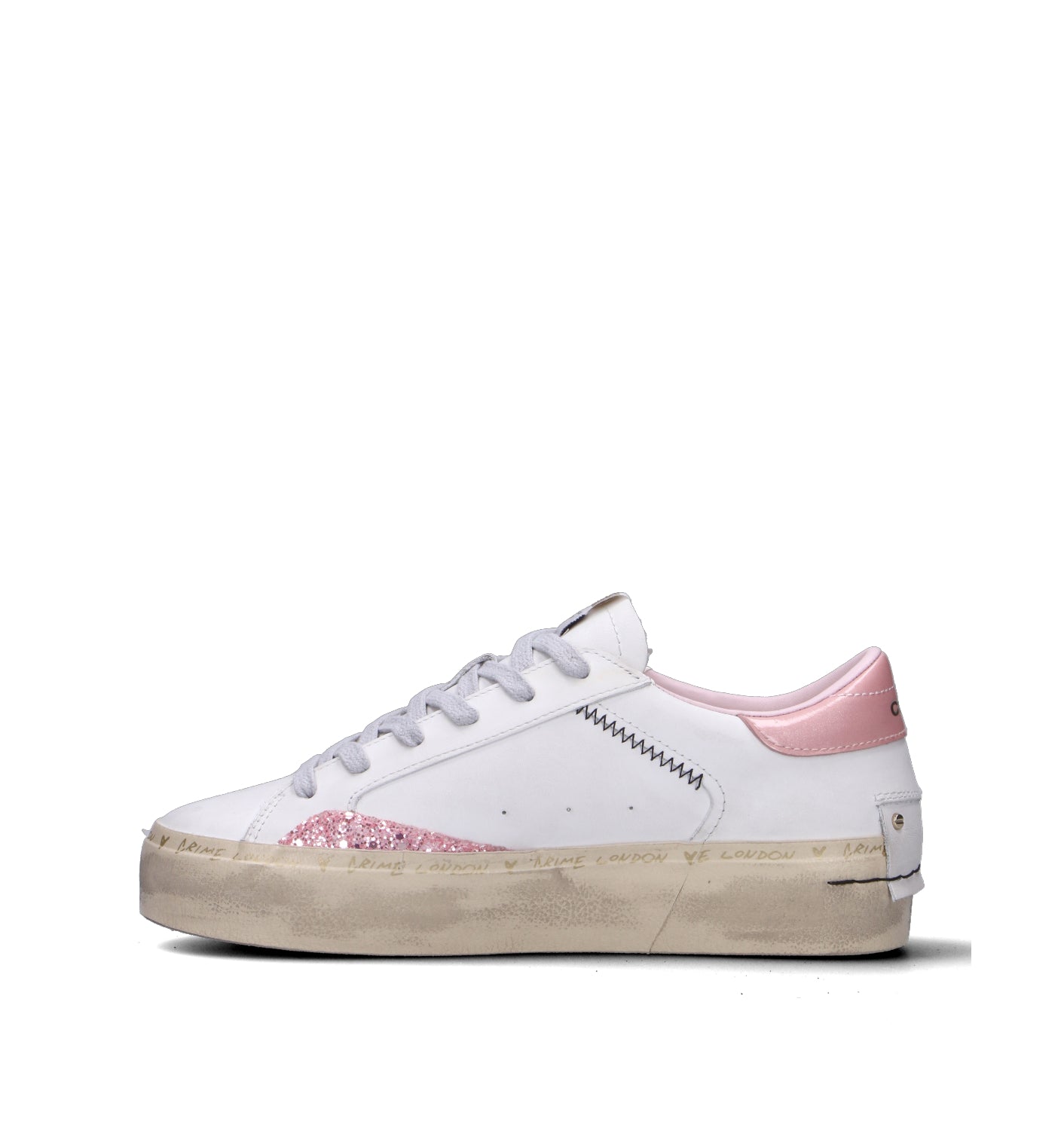 CRIME Sneaker donna bianca in pelle