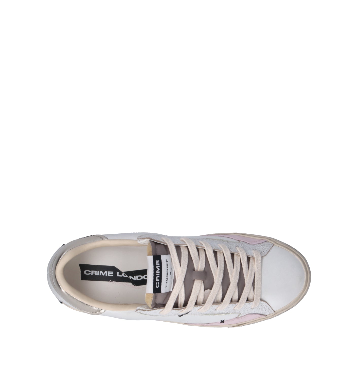 CRIME Sneaker donna bianca in pelle