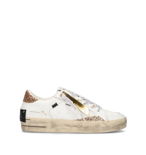 CRIME Sneaker donna bianca in pelle