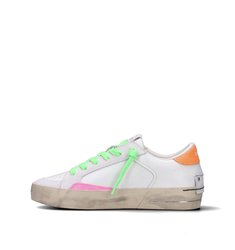 CRIME Sneaker donna bianca in pelle
