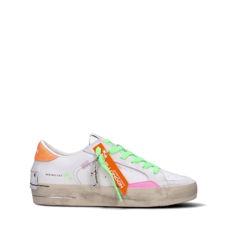 CRIME Sneaker donna bianca in pelle