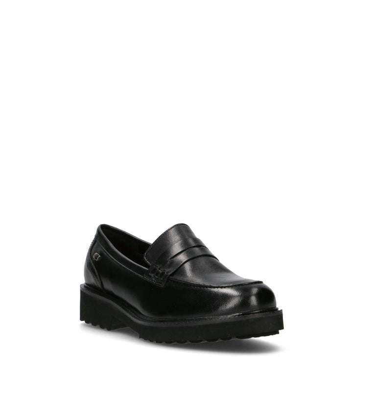 VALLEVERDE Mocassino donna nero in pelle