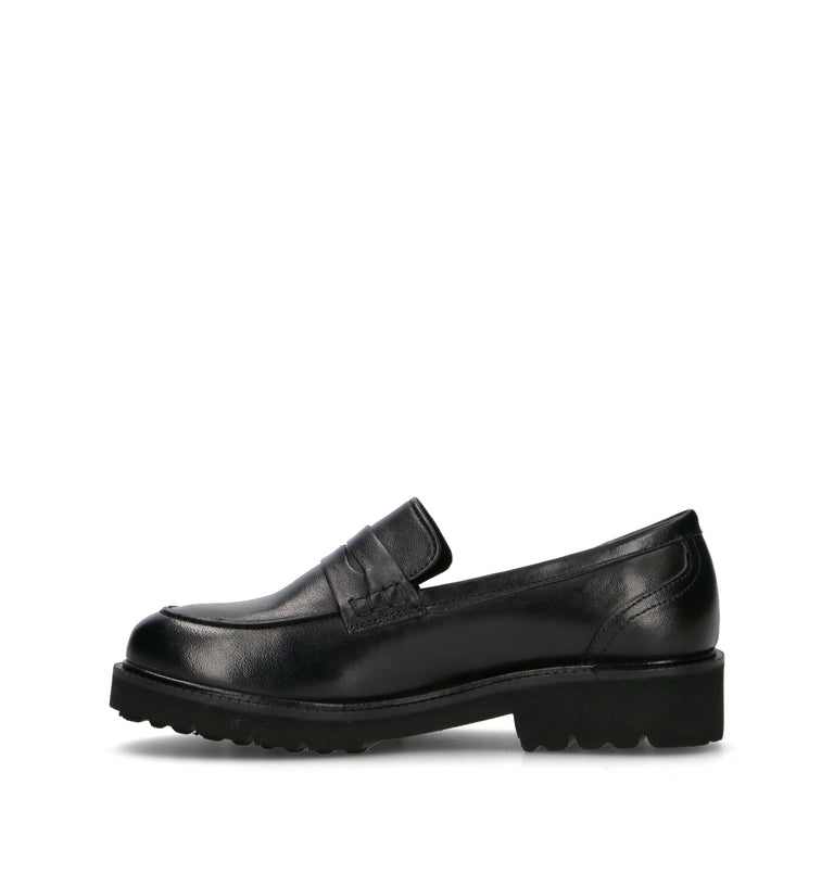 VALLEVERDE Mocassino donna nero in pelle