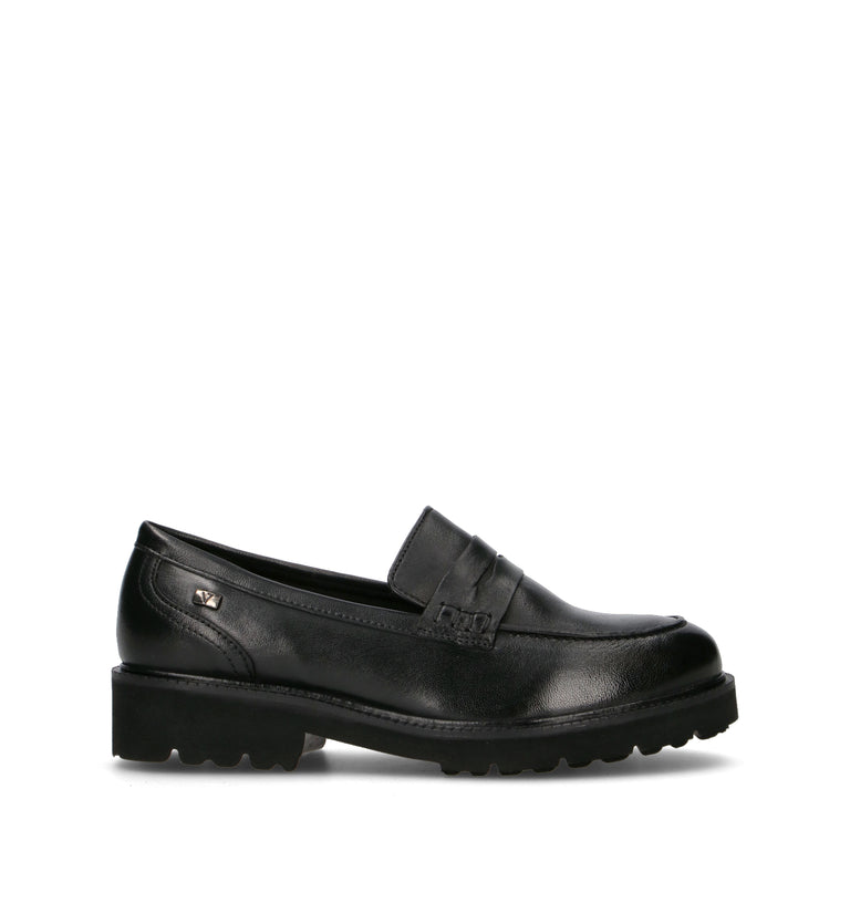 VALLEVERDE Mocassino donna nero in pelle