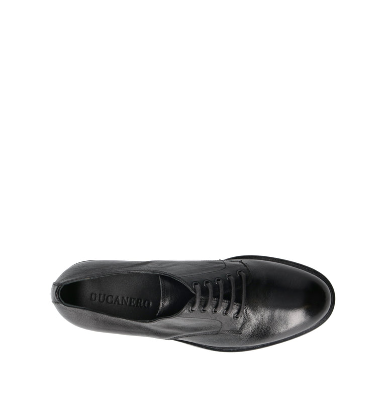 DUCANERO Stringata uomo nero in pelle