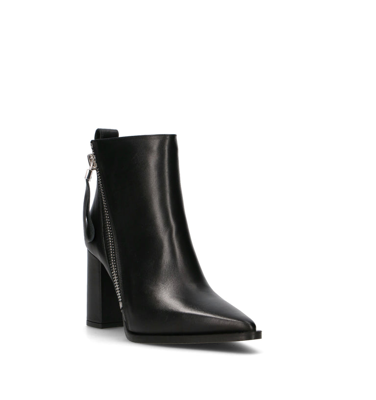 ALBANO Tronchetto donna nero in pelle