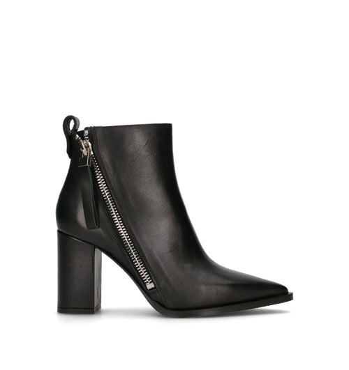 ALBANO Tronchetto donna nero in pelle