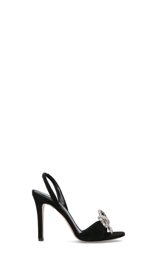 ALESSANDRO PELUSO Slingback donna nera in suede