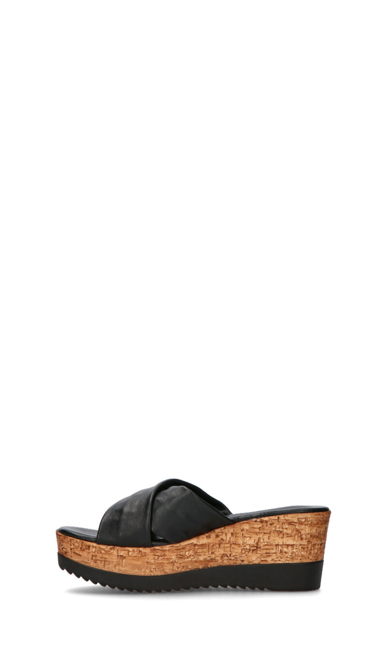 MIDELETTE Ciabatta donna nera in pelle