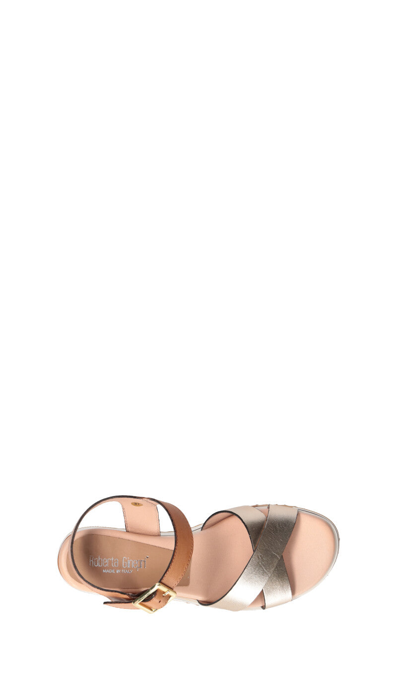 ROBERTA GINEPRI Sandalo donna marrone in pelle