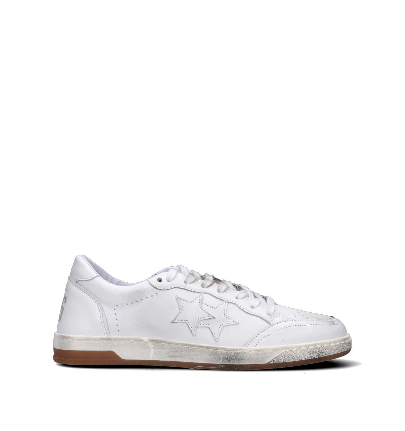 2 STAR Sneaker donna bianca in pelle