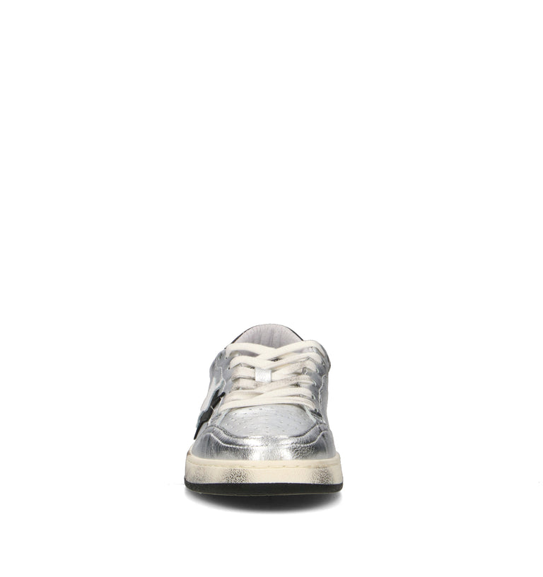2 STAR Sneaker donna argento in pelle