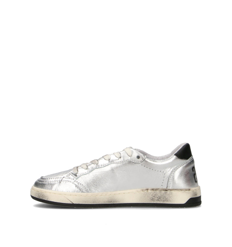 2 STAR Sneaker donna argento in pelle