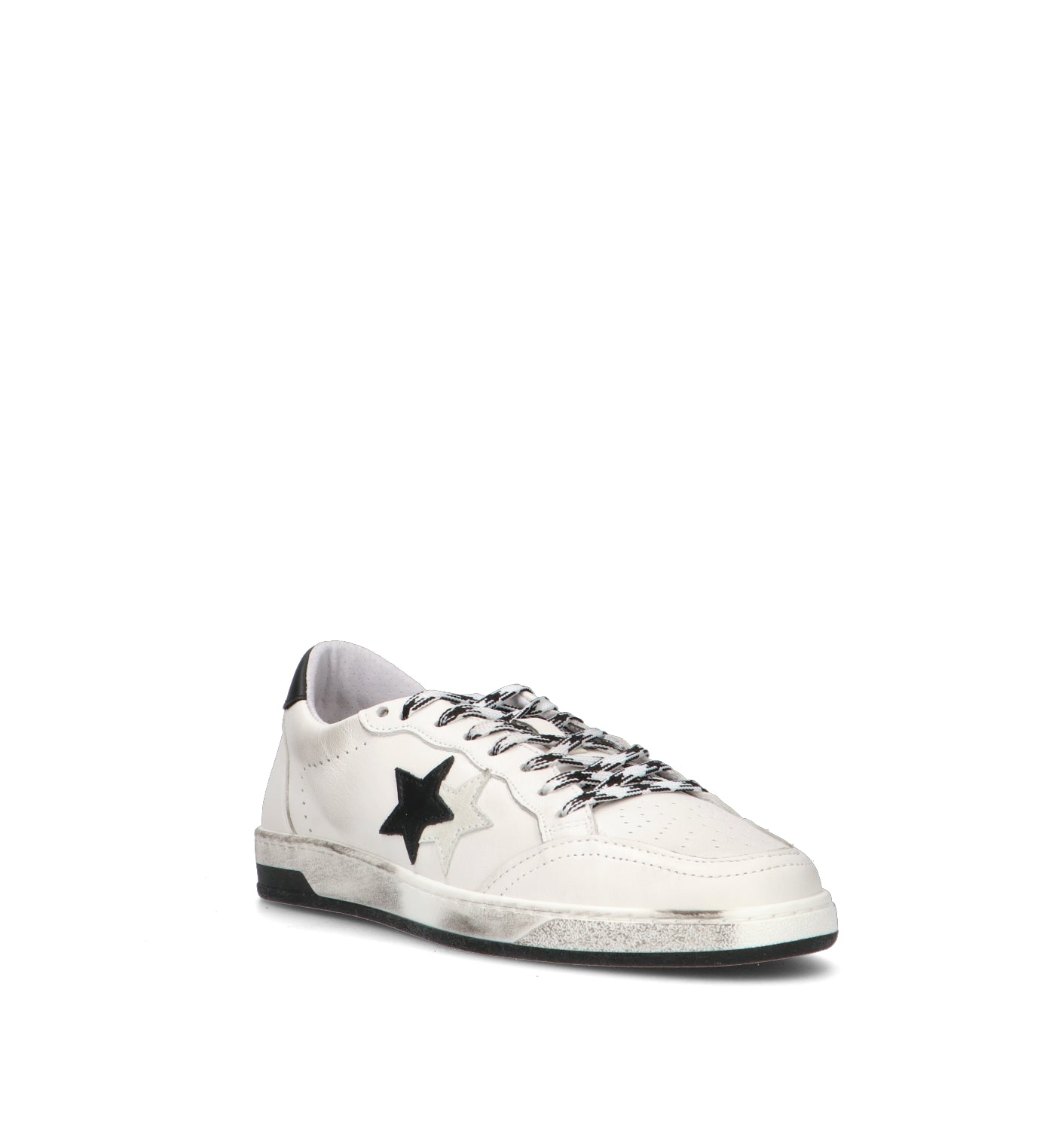 2 STAR Sneaker uomo bianca in pelle